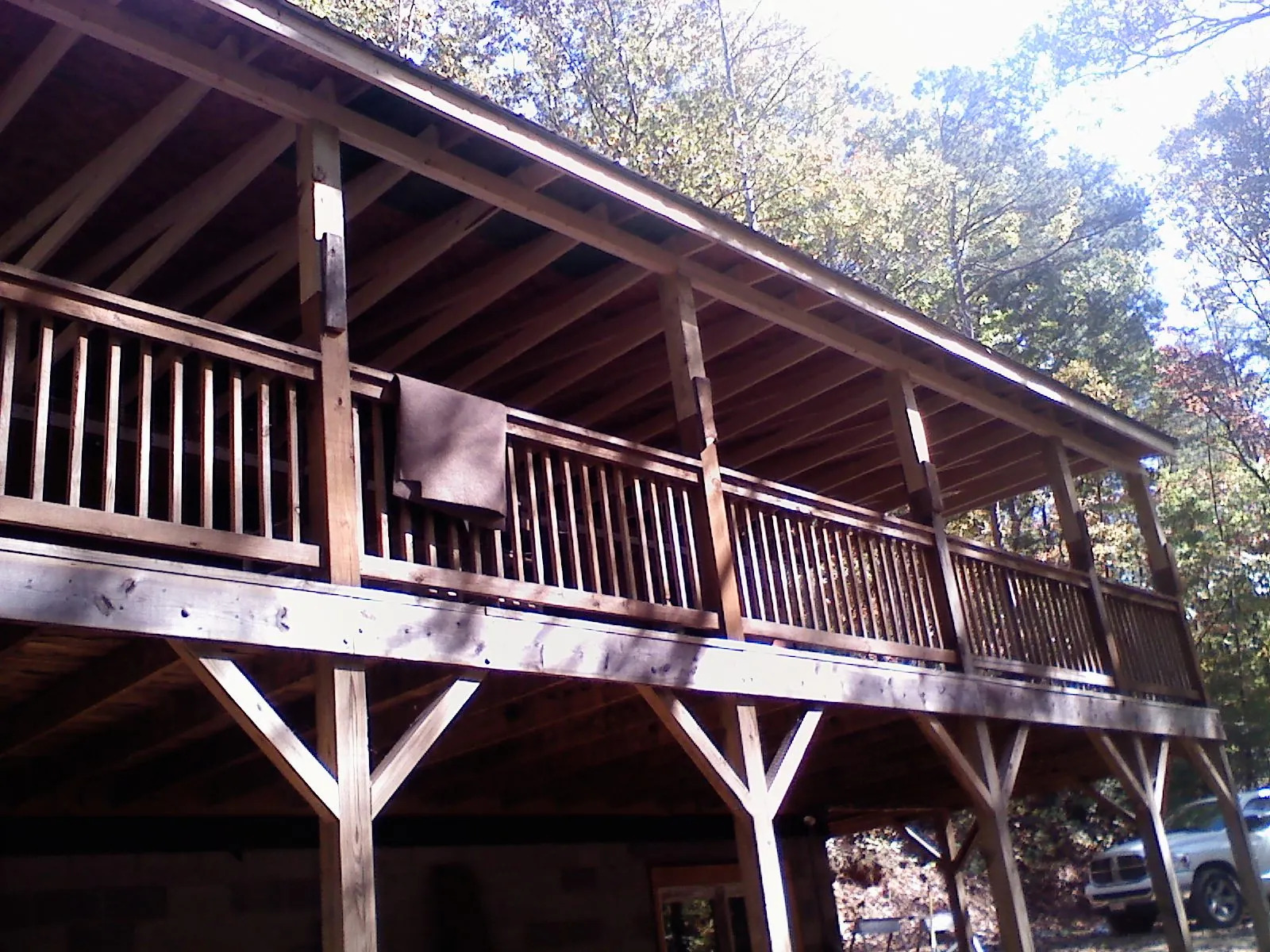 Timber framing under a new elevated porch and deck — Roof Leak Repair in Fultondale by Roofing Brothers